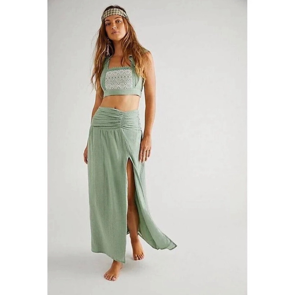 Free People County Line Set-Light Green -Med-NWT
